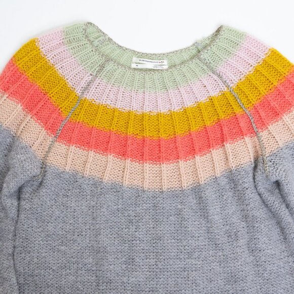 Anthropologie Colleen Alpaca Wool Blend Rainbow Sweater Shimmer Gray - Picture 5 of 13